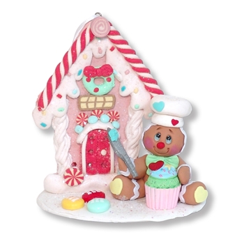 Gingerbread Clay Figure with Gingerbread House & Cupcake