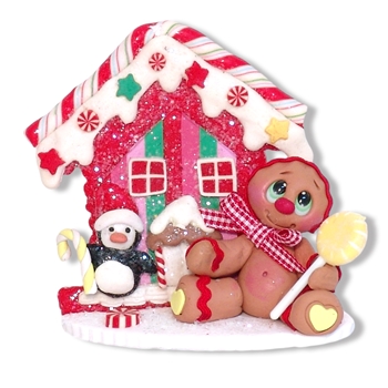 Gingerbread Clay Figure with Gingerbread House