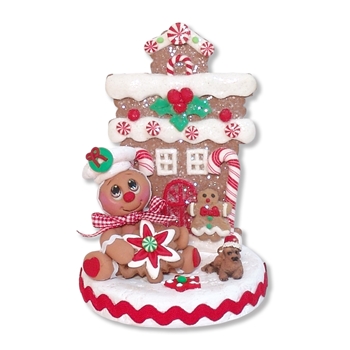 Gingerbread Clay Figure with Gingerbread House