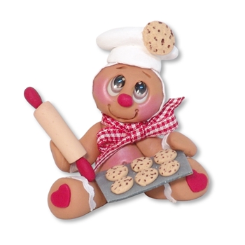 Gingerbread Figurine with Cookies Handmade Polymer Clay