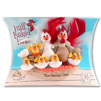 Half Baked Hen Family of 7 Family Ornament in Gift Box - Limited Edition