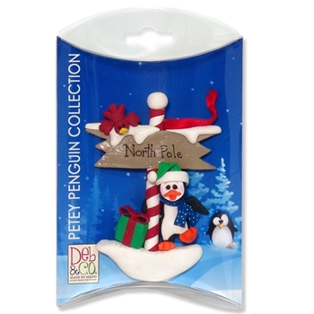 North Pole Petey Penguin Personalized Ornament in Custom Gift Box