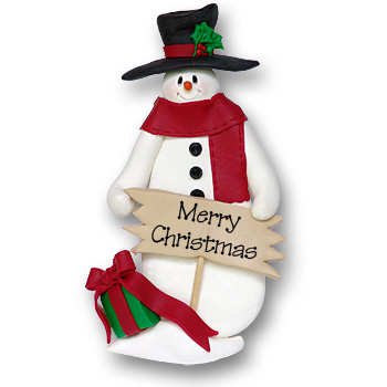 Snowman w/Sign<br>Personalized Ornament