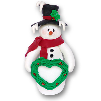 Standing Snowman w/Heart Personalized Ornament