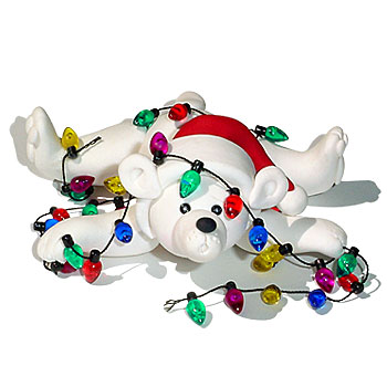 Polar Bear w/Lights<br>Personalized Christmas Ornament