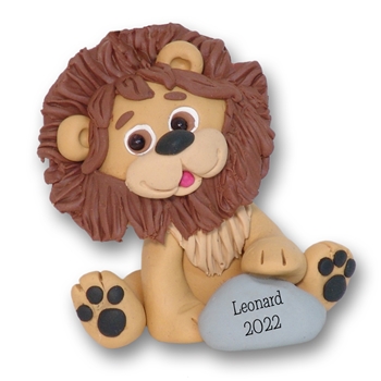 Lion HANDMADE Polymer Clay Personalized Christmas Ornament