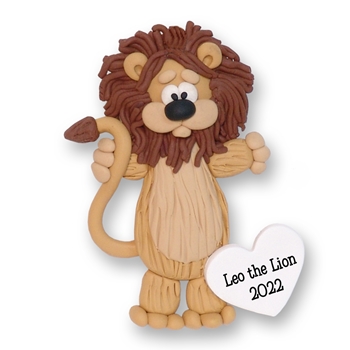 Lion HANDMADE Polymer Clay Personalized Christmas Ornament - Limited Edition