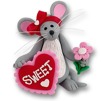 Merry Mouse Sweetheart Girl Valentine Figurine