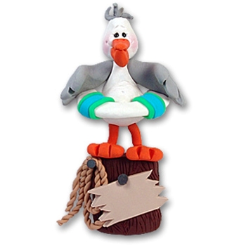 Paco the Pelican Polymer Clay Personalized vacation Ornament