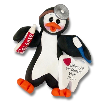 Petey Penguin Dentist / Dental Hygienist Personalized Ornament Limited Edition