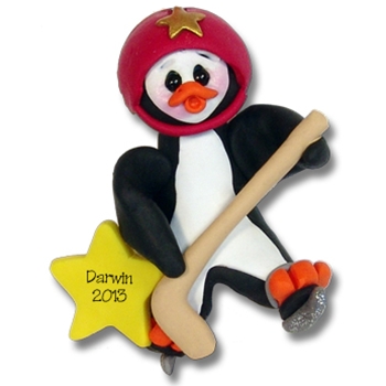 Hockey Petey Penguin<br>Personalized Ornament - Limited Edition