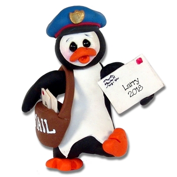 Petey Penguin Mailman Personalized Ornament Custom Ornament