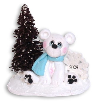 Polar Bear with Winter Tree Figurine