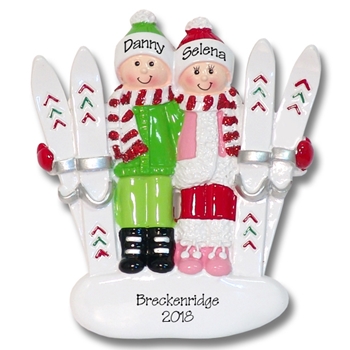 Ski Couple Personalied Couples Ornament-RESIN