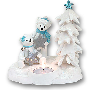 Polar Bear Couple<br>Tea Light<br>Candle