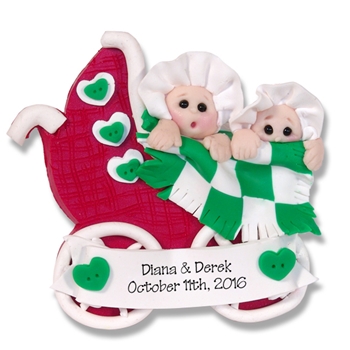 Twins Baby's 1st Christmas Ornament 2  Limited Edition