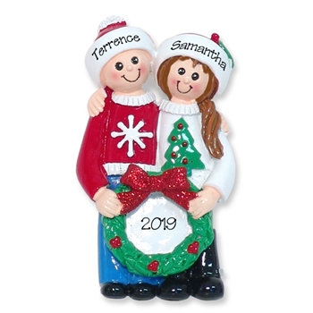 Ugly Sweater Christmas Couple Personalized RESIN Ornament