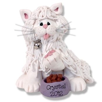 "Crystal" White Persian Kitty<br>Cat Personalized Ornament