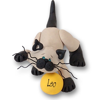 "Leo" Siamese Kitty / Himalayan Cat Personalized Christmas Ornament